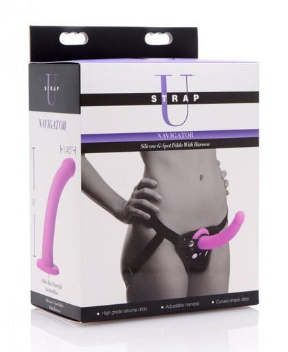 Navigator Silicone G-Spot Dildo with Harness