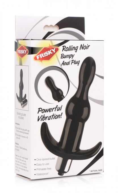 Rolling Noir Bumpy Vibrating Anal Plug