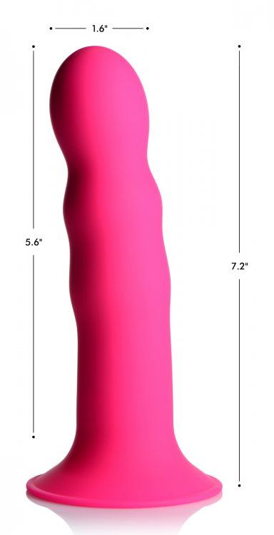 Squeezable Wavy Dildo - Pink