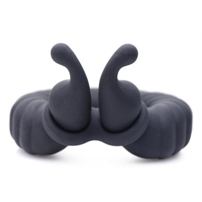 Trinity For Men 10x Cobra Dual Stimulation Silicone Cock Ring Black