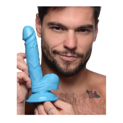 Pop Peckers Dildo With Balls Blue (6.5”)