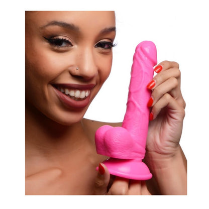 Pop Peckers Dildo With Balls Pink (6.5”)