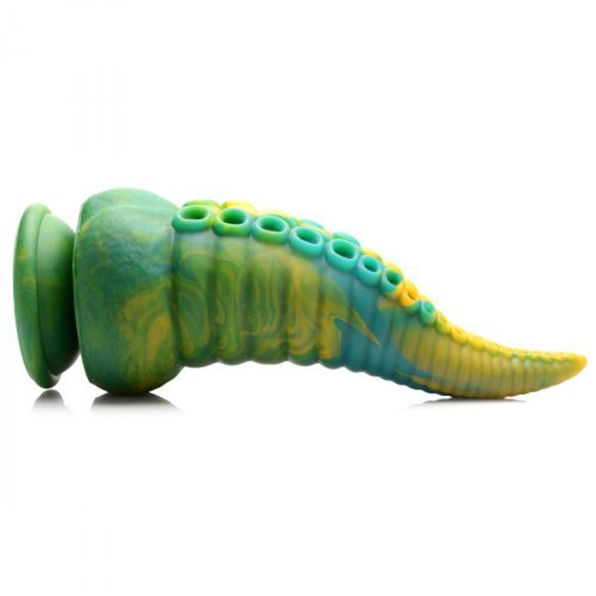 Creature Cocks Monstropus Tentacled Marble Green and Yellow Monster Silicone Dildo