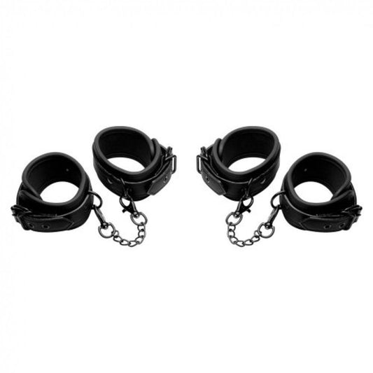 Master Series Kinky Comfort Wrist & Ankle Cuff Set Black