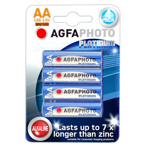 Agfa Agfa Alkaline Aa 4 Batteries Per Card Blue