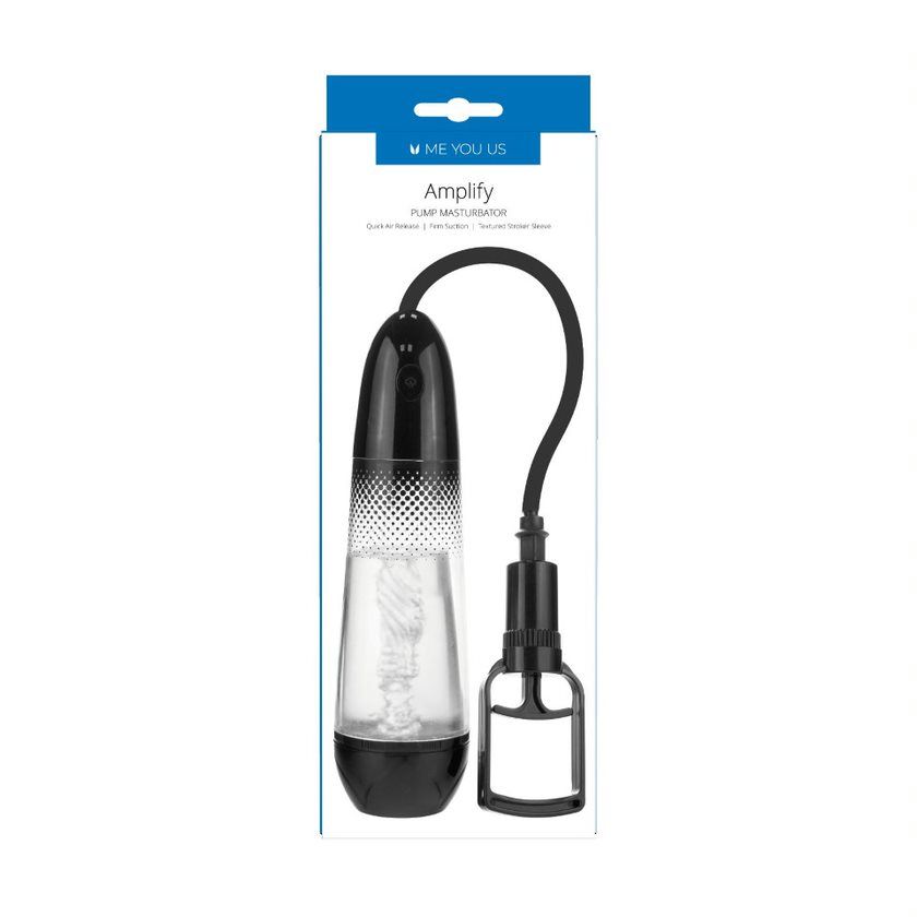 Me You Us Amplify Pump Masturbator Clear/Black