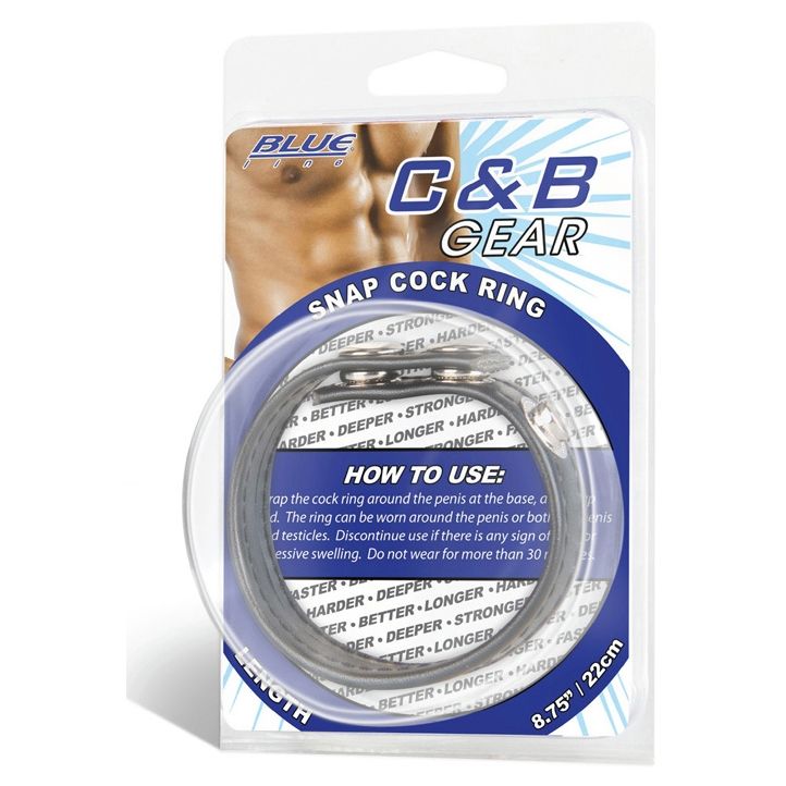 Blue Line Snap Cock Ring Black 7.75in