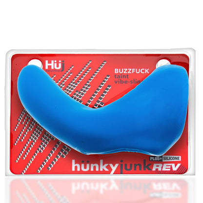 Hunkyjunk Buzzfuck Sling With Taint Vibe Vibrating Cock Sling Teal Ice