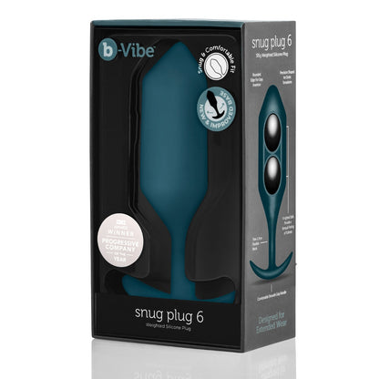 B-Vibe Snug Plug 6 Butt Plug Marine Blue