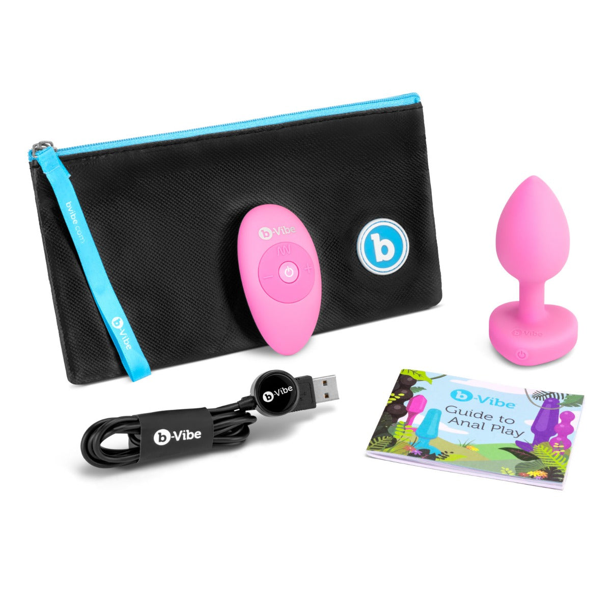 b-Vibe Vibrating Heart Plug Pink S/M