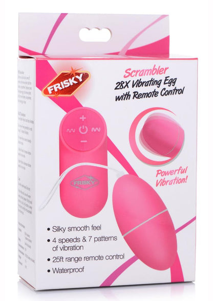 Scrambler 28X Vibrating Egg w/ Remote Control - Pink