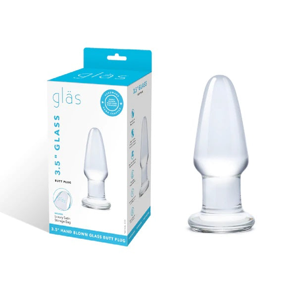 Glas Glass Butt Plug Clear (3.5")