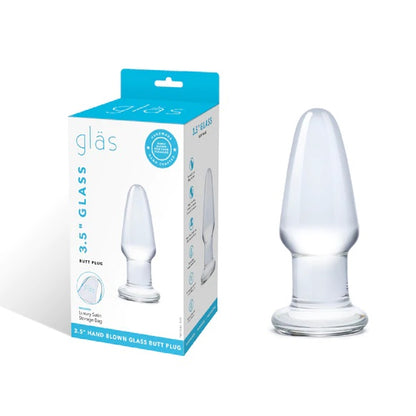 Glas Glass Butt Plug Clear (3.5")