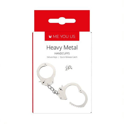 Me You Us Heavy Metal Handcuffs Silver