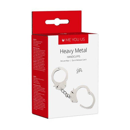 Me You Us Heavy Metal Handcuffs Silver