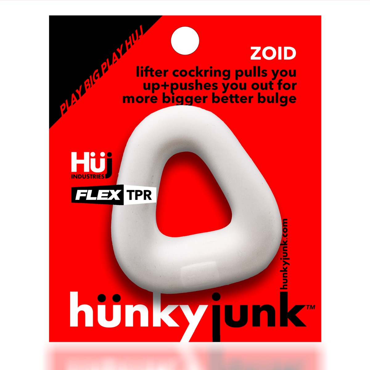 Hunkyjunk Zoid Trapaziod Lifter Cockring White Ice