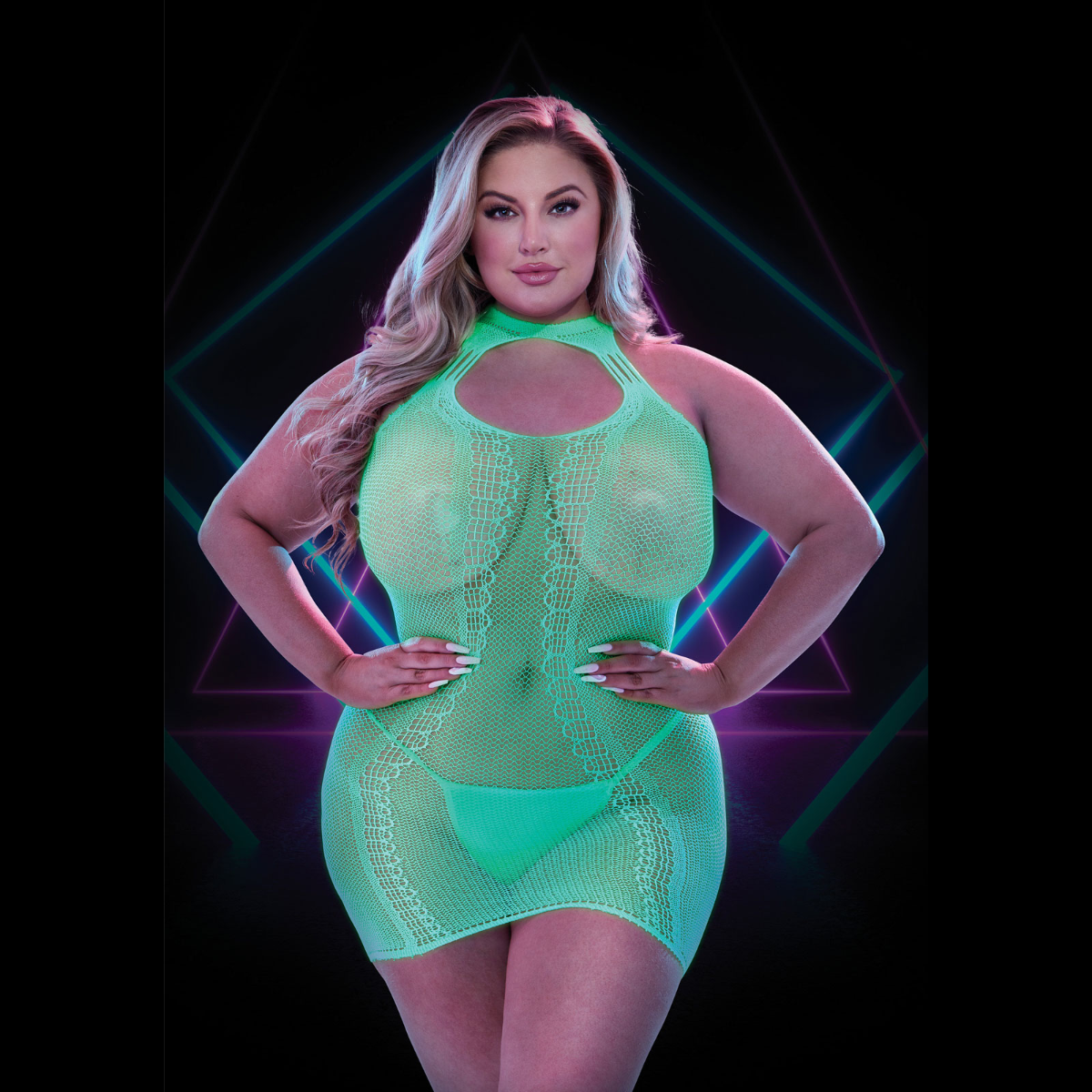 Lapdance Glow in the Dark Mini Dress - Queen Size