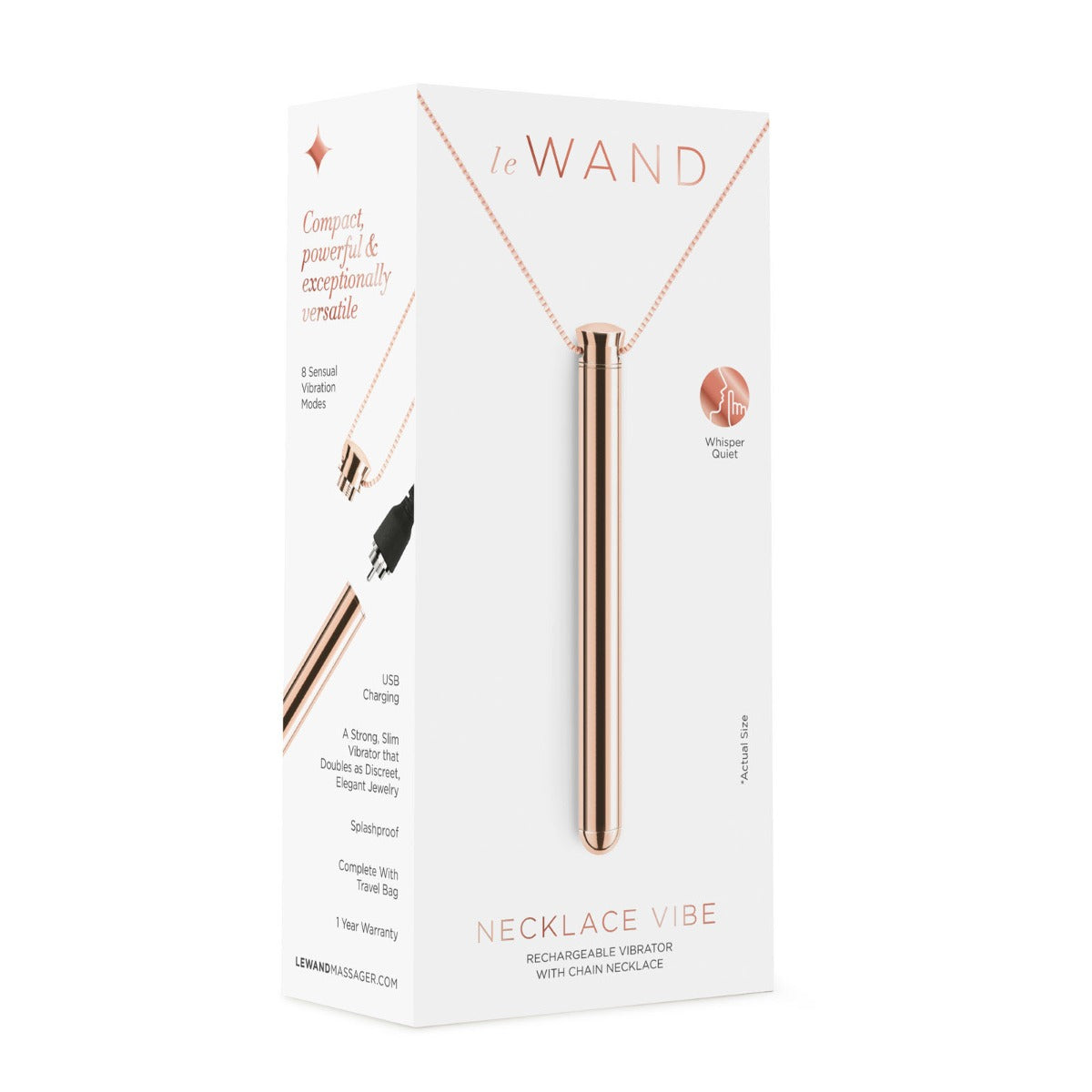 Le Wand Necklace Rechargeable Vibe in Rose Gold