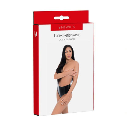 Me You Us Latex Crotchless Panties - Large