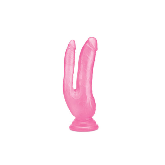 Me You Us Ultra Cock Pink Jelly Double Penetrator Dildo (8")