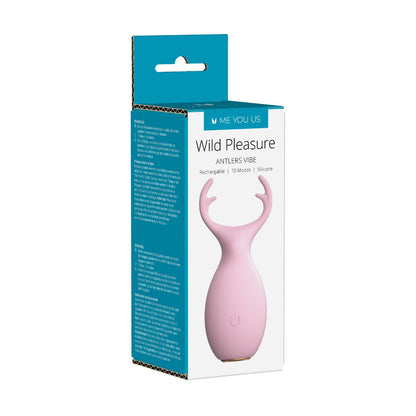 Me You Us Wild Pleasure Antlers Vibrator Pink