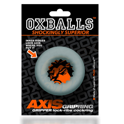 Oxballs Axis Rib Griphold Cockring in Clear Ice