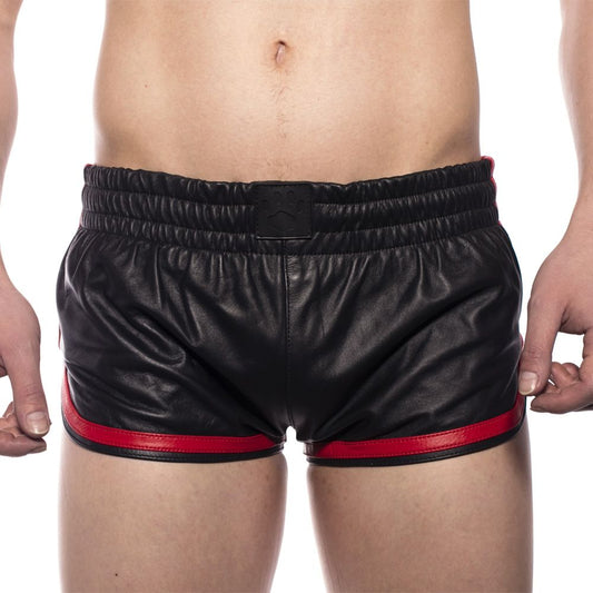 Prowler RED Leather Sports Shorts Black/Red Large