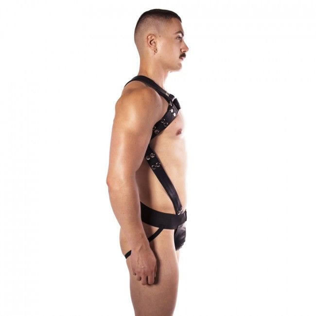 Prowler RED Butch Body Harness Black/Silver XXLarge