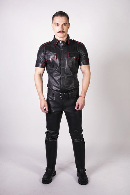 Prowler RED Leather Jeans Black 32in