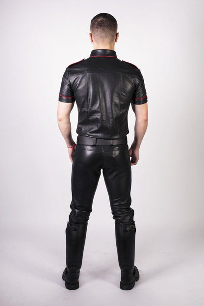 Prowler RED Leather Jeans Black 32in