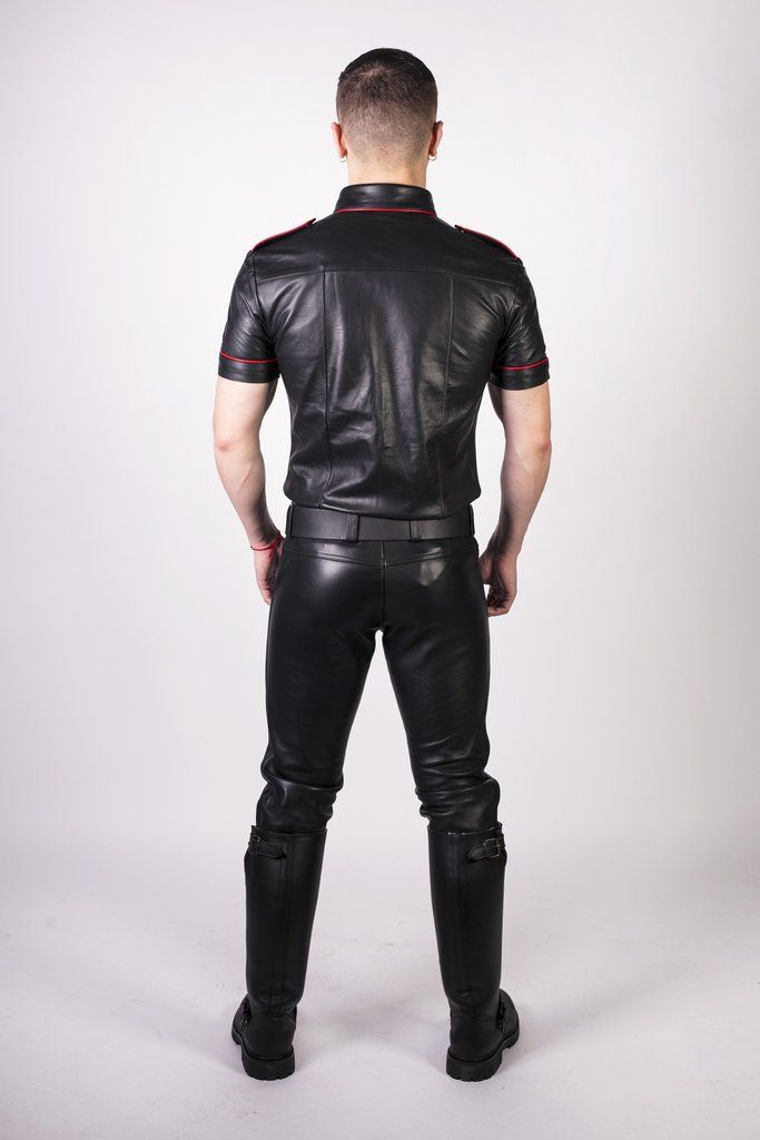 Prowler RED Leather Jeans Black 35in