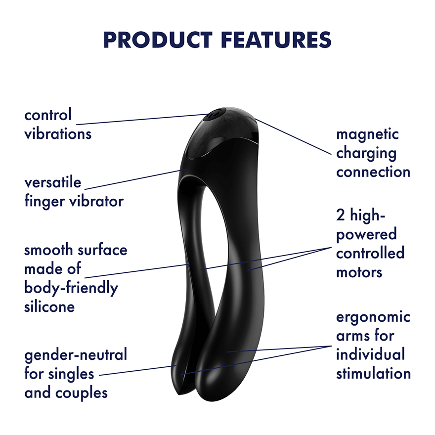 Satisfyer Candy Cane Finger Vibrator Black