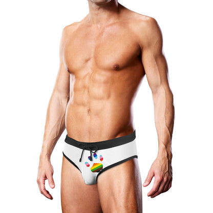 Prowler Swim Brief White Oversized Paw Medium